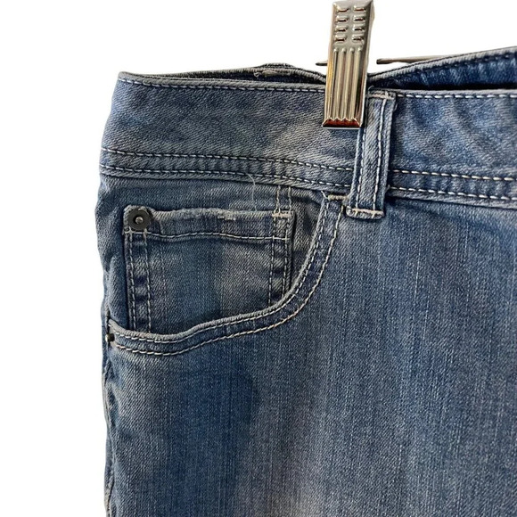 Lane Bryant Straight Leg Distressed Jeans Plus Size 20 Holes Rips Frayed Stretch - Picture 5 of 8